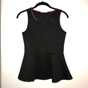 Women’s black sleeveless peplum top